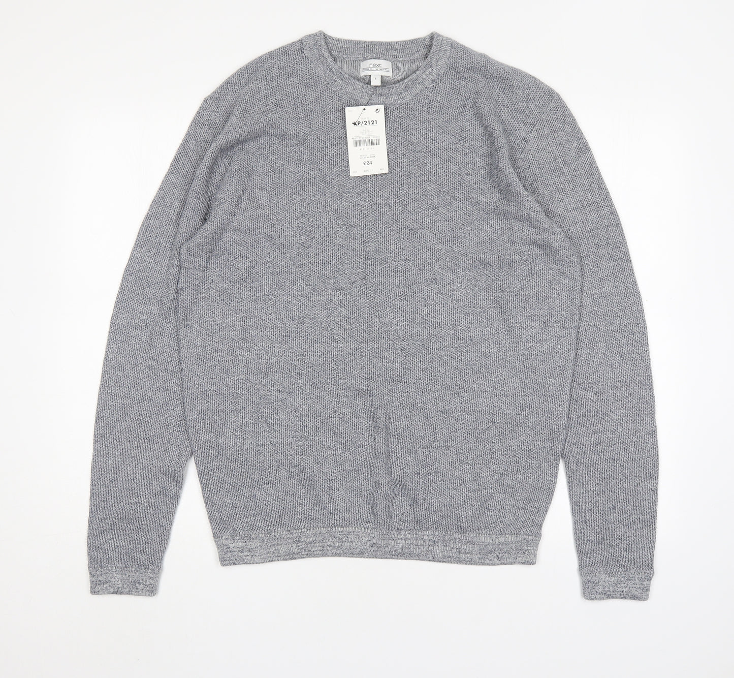NEXT Mens Blue Round Neck  Cotton Pullover Jumper Size L