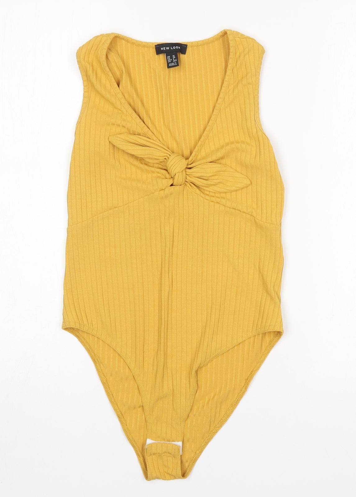 New Look Womens Yellow  Polyester Bodysuit One-Piece Size 10