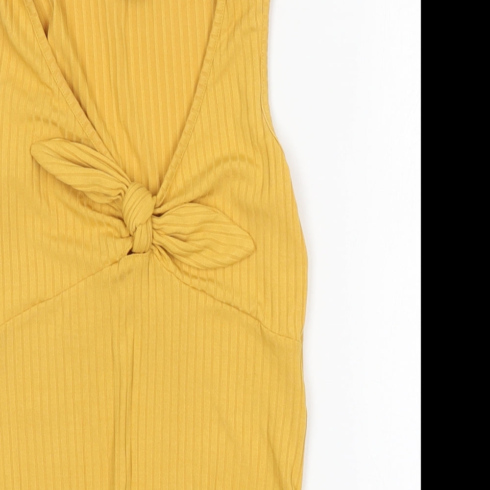 New Look Womens Yellow  Polyester Bodysuit One-Piece Size 10