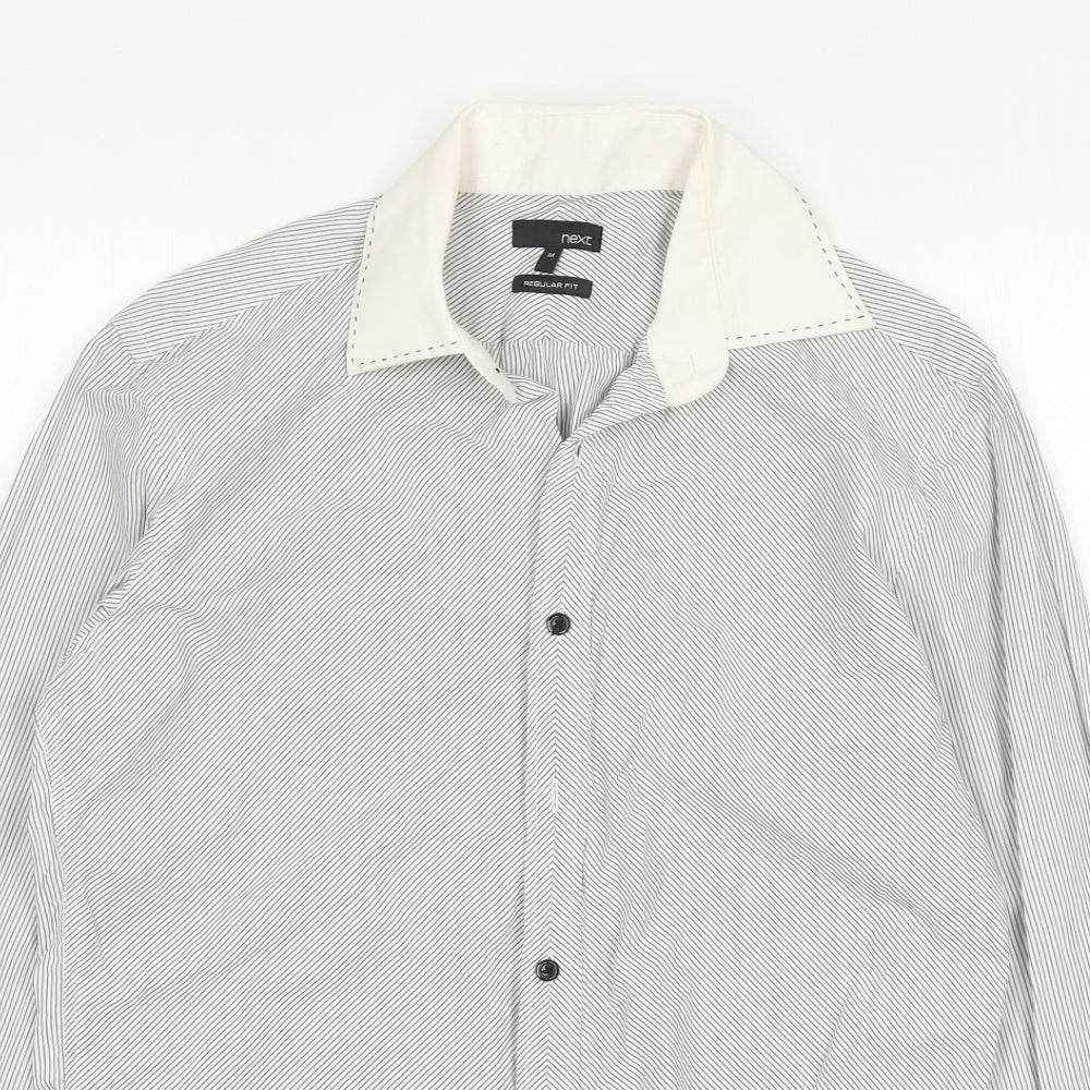 NEXT Mens Multicoloured Striped Cotton  Dress Shirt Size M Collared