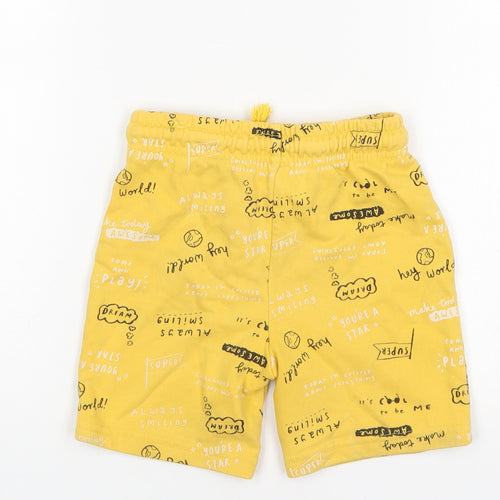 George Boys Yellow  Cotton Sweat Shorts Size 5-6 Years  Regular