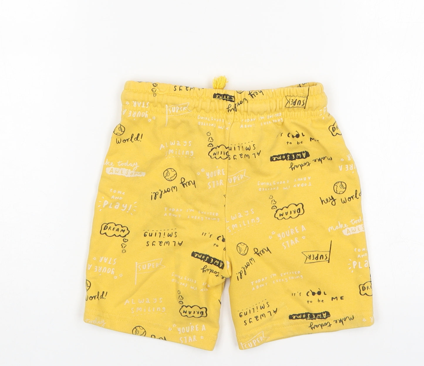 George Boys Yellow  Cotton Sweat Shorts Size 5-6 Years  Regular
