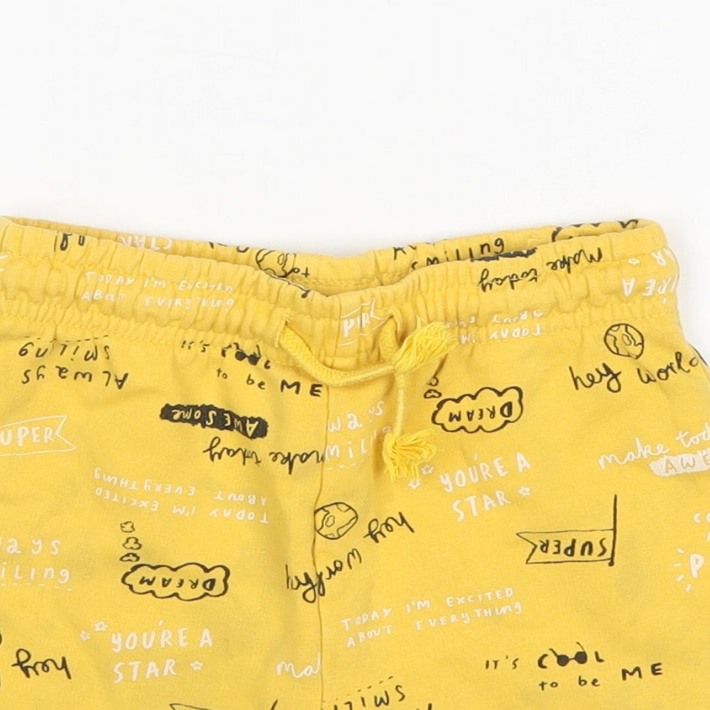 George Boys Yellow  Cotton Sweat Shorts Size 5-6 Years  Regular
