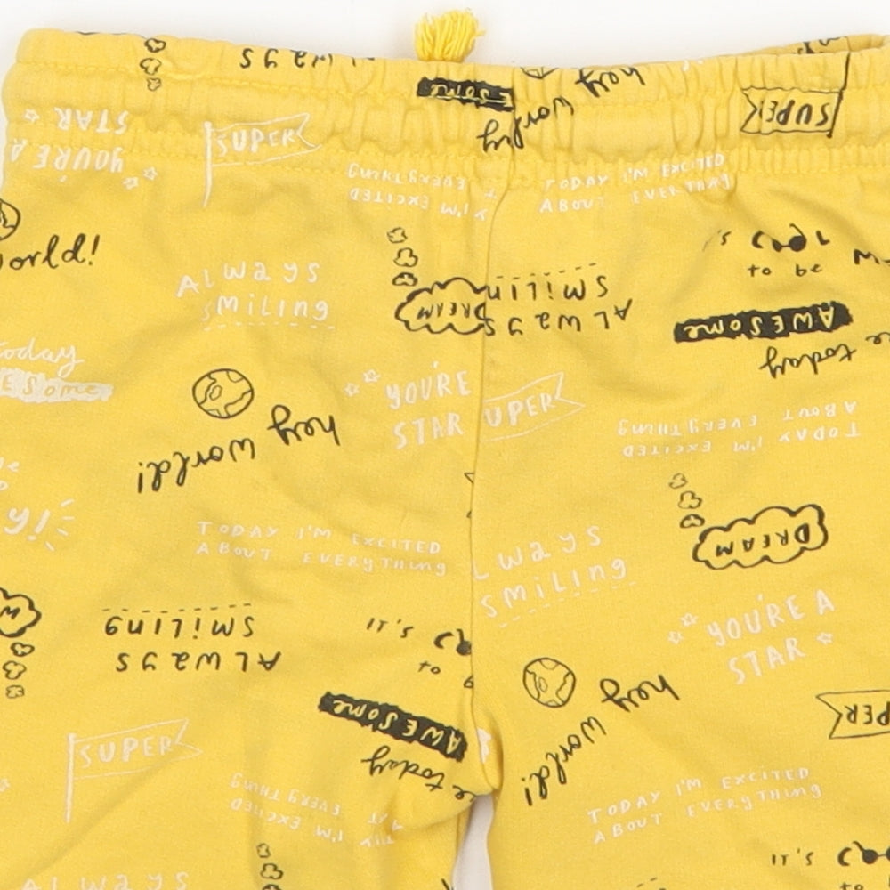 George Boys Yellow  Cotton Sweat Shorts Size 5-6 Years  Regular