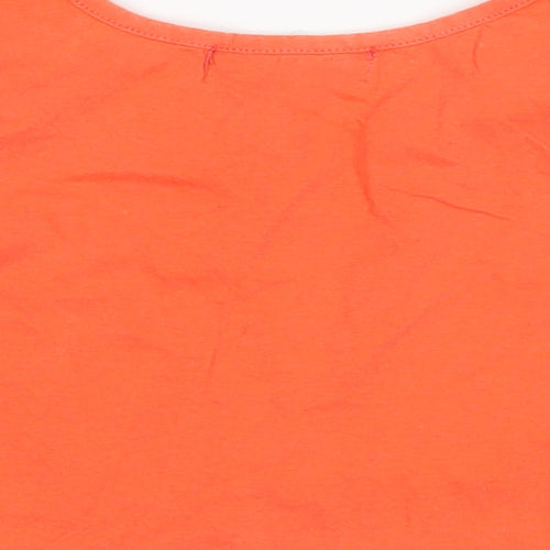 HONEY Womens Orange  Cotton Cropped Tank Size S Round Neck