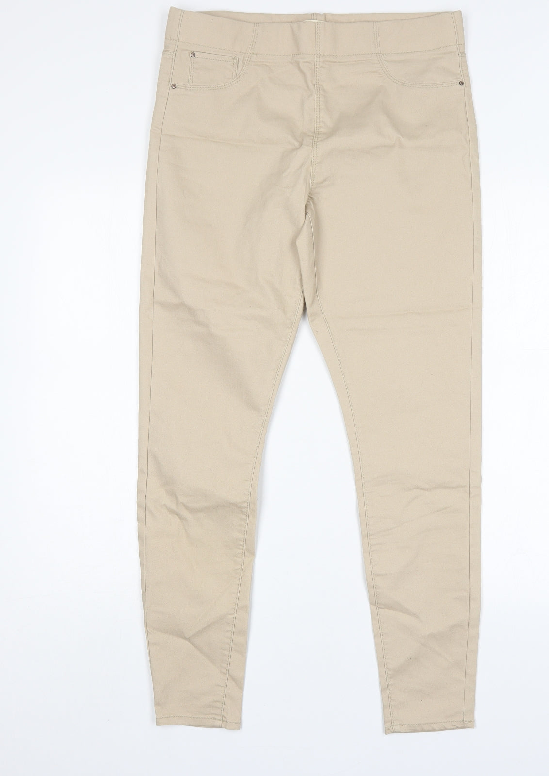 Papaya Womens Beige  Cotton Jegging Jeans Size 12 L29 in Regular
