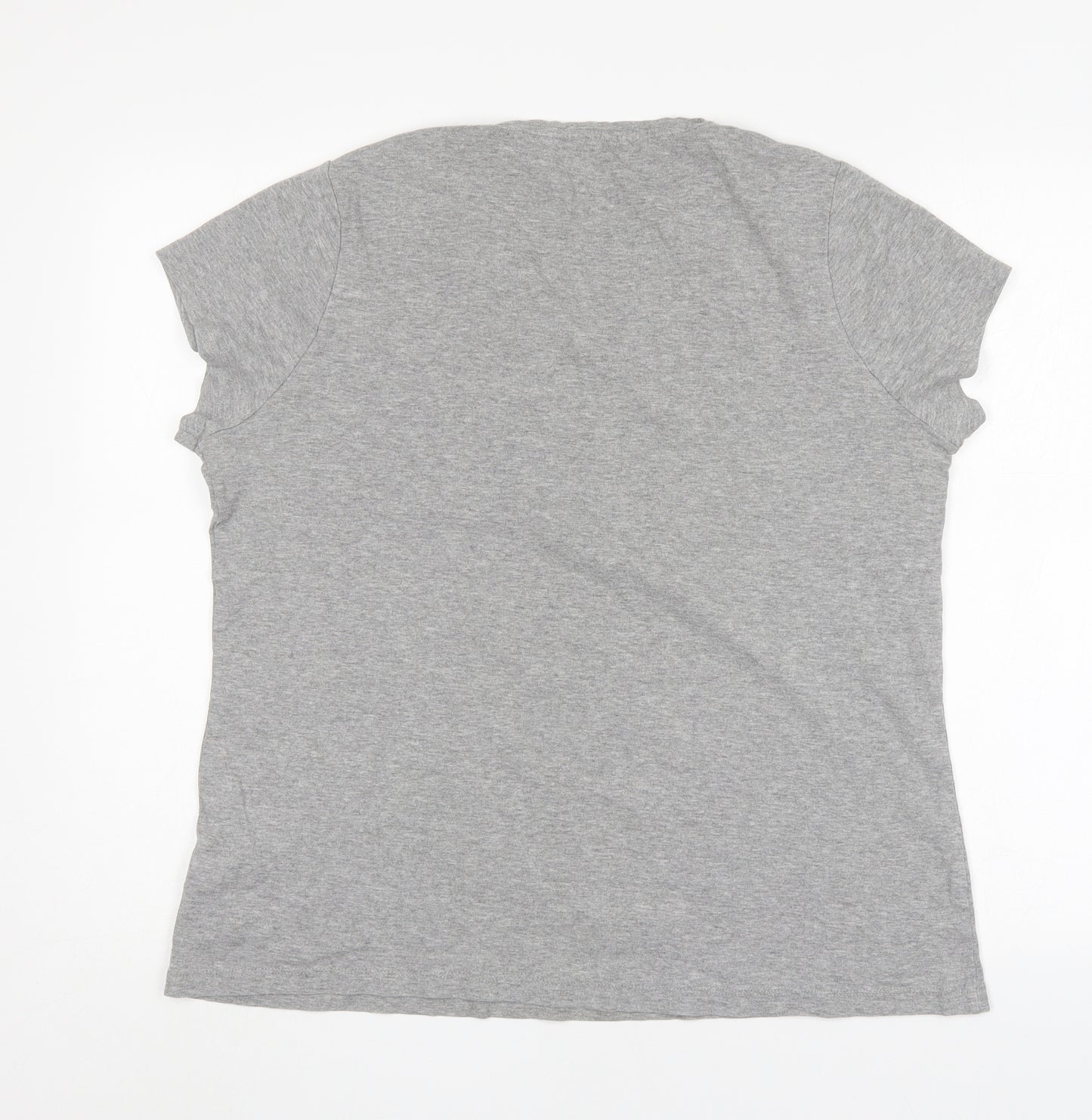 TU Womens Grey  Cotton Basic Tank Size 24 Round Neck