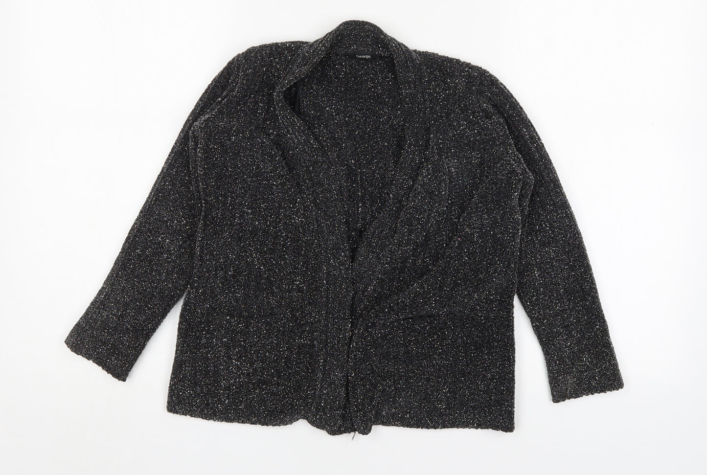 George Girls Grey V-Neck  Polyester Cardigan Jumper Size 7-8 Years