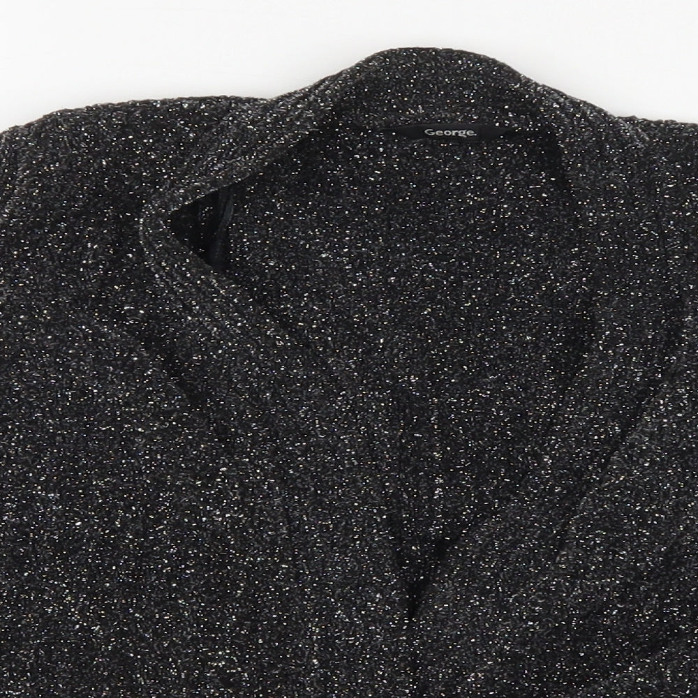 George Girls Grey V-Neck  Polyester Cardigan Jumper Size 7-8 Years