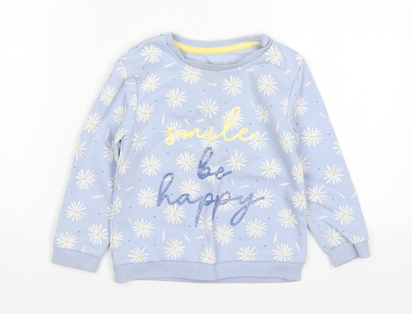Nutmeg Girls Multicoloured Floral Cotton Pullover Sweatshirt Size 3-4 Years