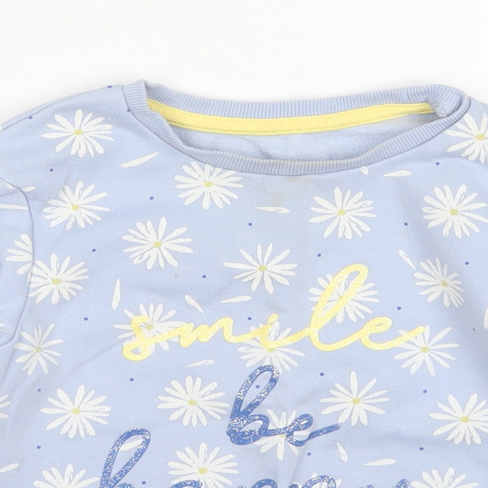 Nutmeg Girls Multicoloured Floral Cotton Pullover Sweatshirt Size 3-4 Years