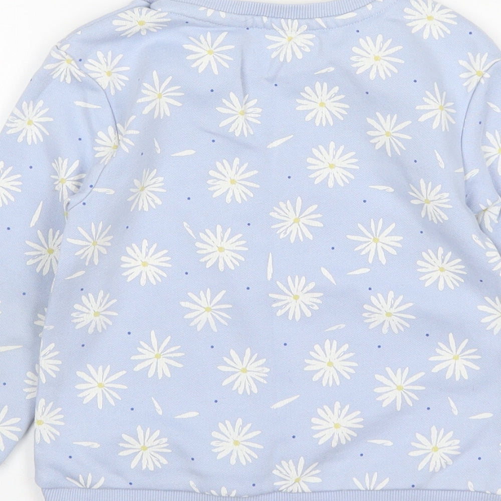 Nutmeg Girls Multicoloured Floral Cotton Pullover Sweatshirt Size 3-4 Years