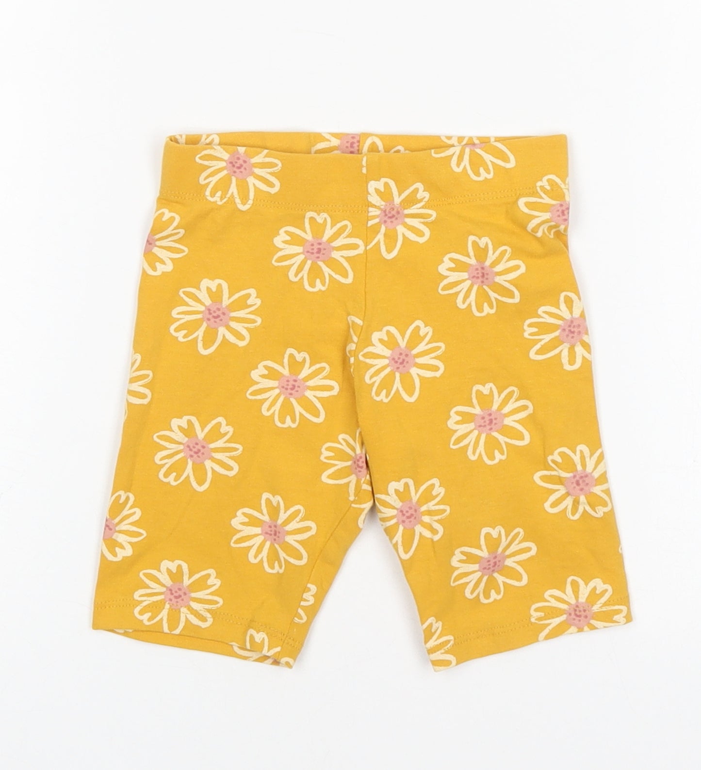 Nutmeg Girls Yellow Floral Cotton Biker Shorts Size 4-5 Years  Regular
