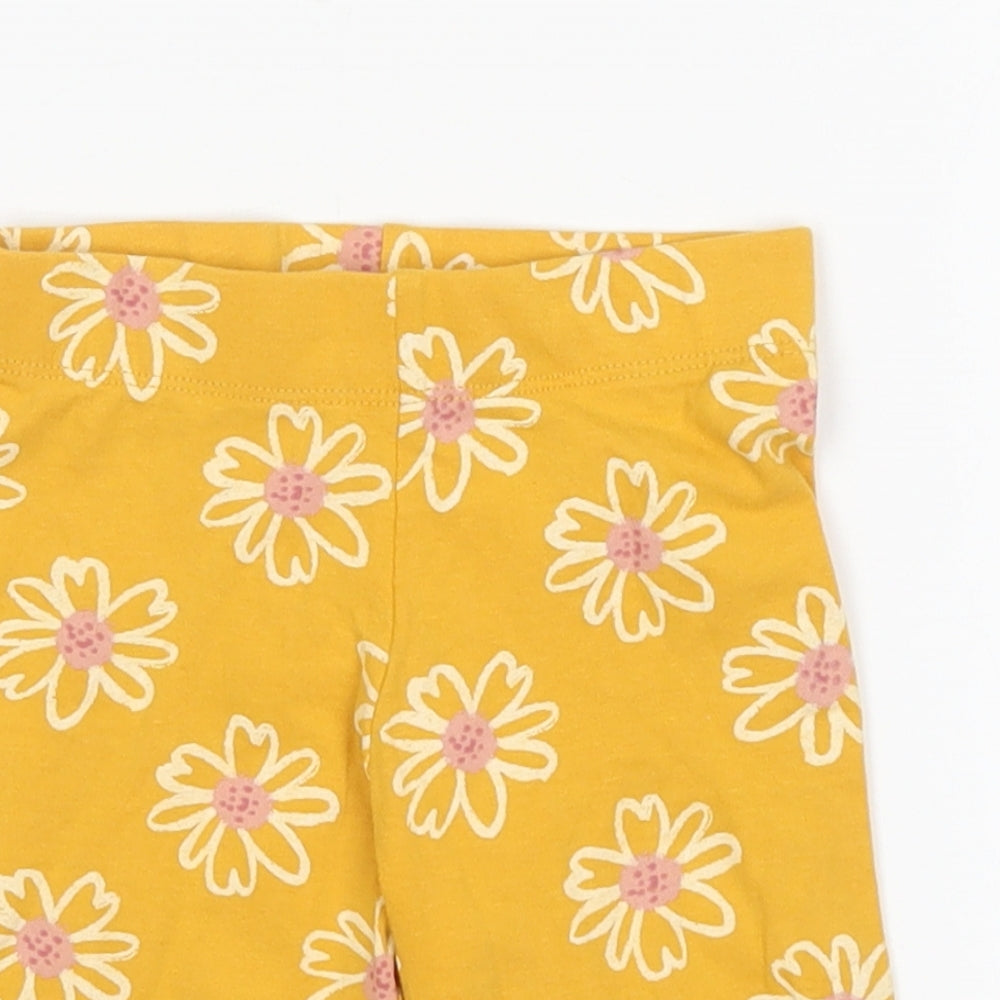 Nutmeg Girls Yellow Floral Cotton Biker Shorts Size 4-5 Years  Regular