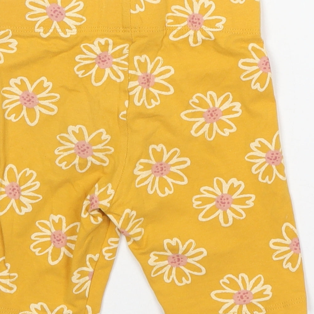 Nutmeg Girls Yellow Floral Cotton Biker Shorts Size 4-5 Years  Regular