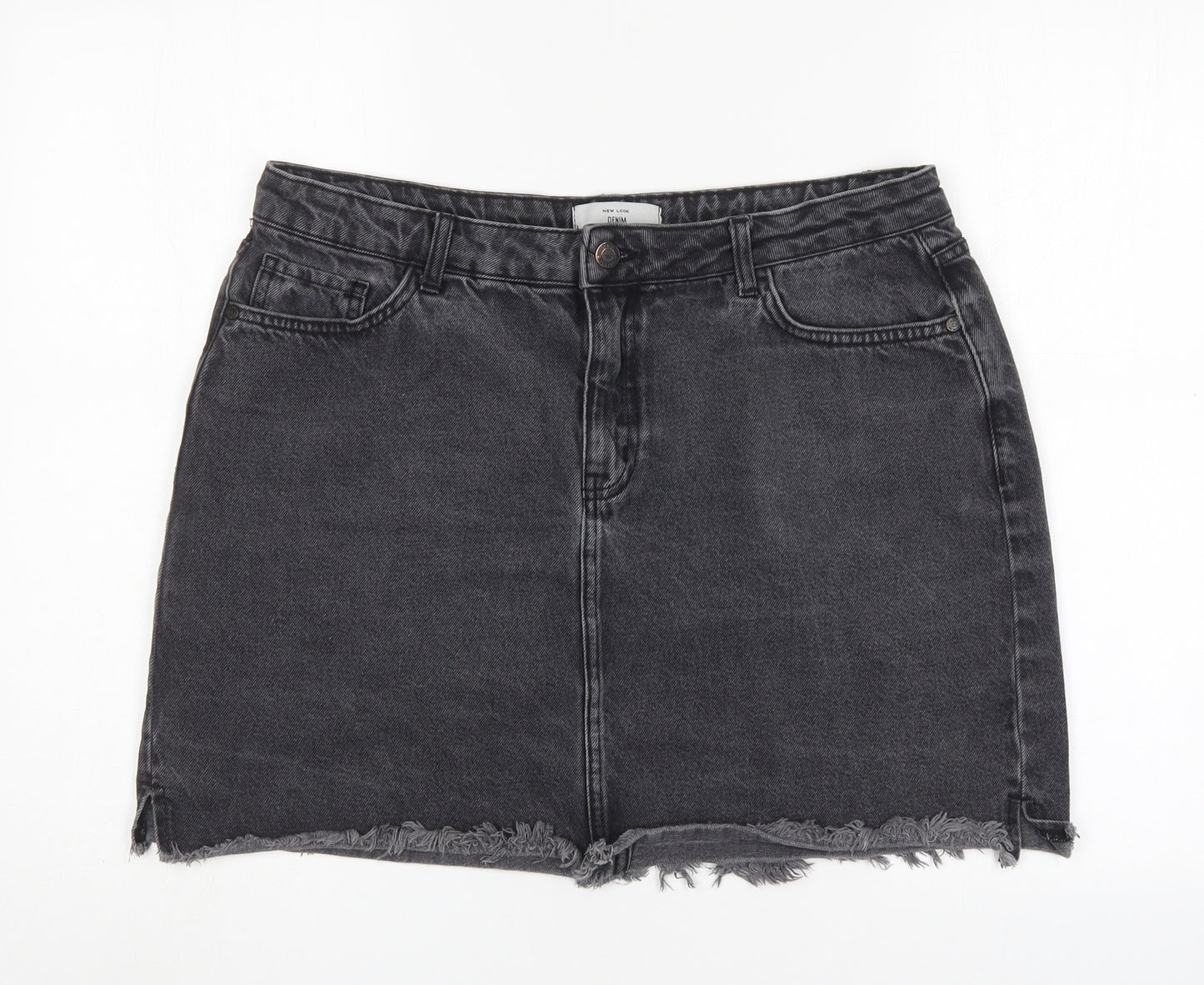 New Look Womens Black  Cotton Mini Skirt Size 16
