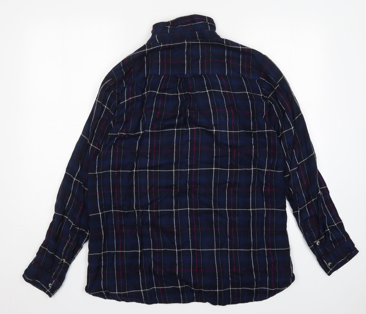 FatFace Womens Multicoloured Plaid Viscose Basic Button-Up Size 16 Collared