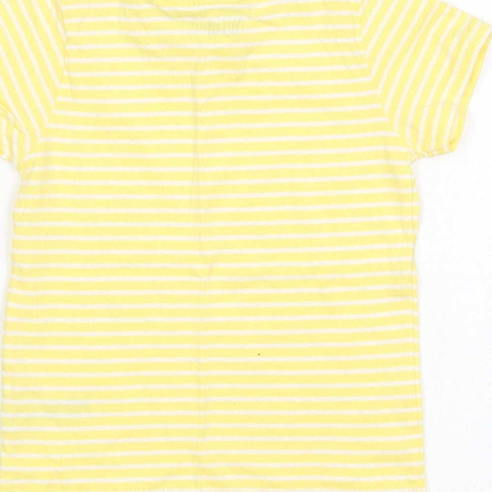 Nutmeg Girls Multicoloured Striped Cotton Basic T-Shirt Size 4-5 Years Round Neck