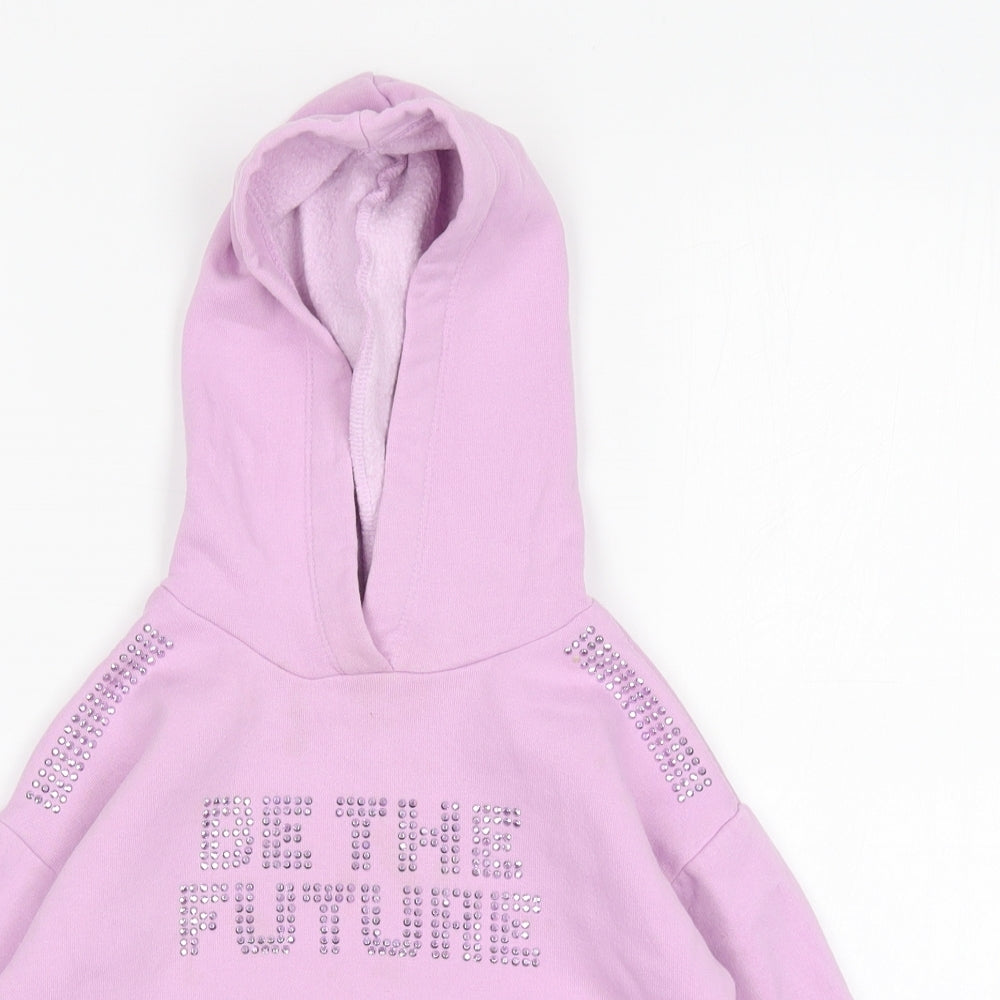 Matalan Girls Pink  Polyester Pullover Hoodie Size 4 Years