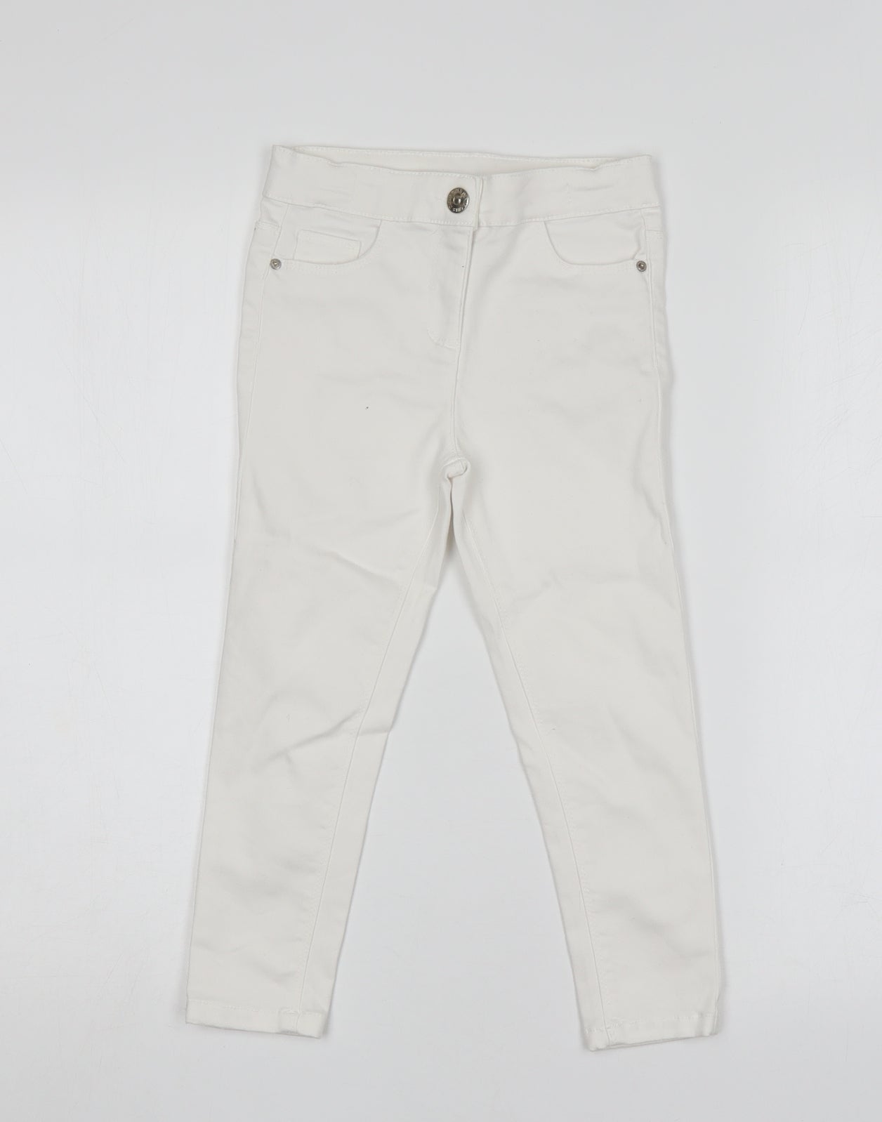 Matalan Girls White  Cotton Skinny Jeans Size 5 Years  Regular