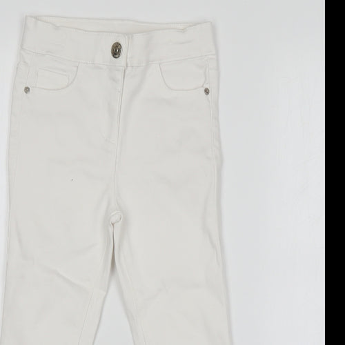 Matalan Girls White  Cotton Skinny Jeans Size 5 Years  Regular