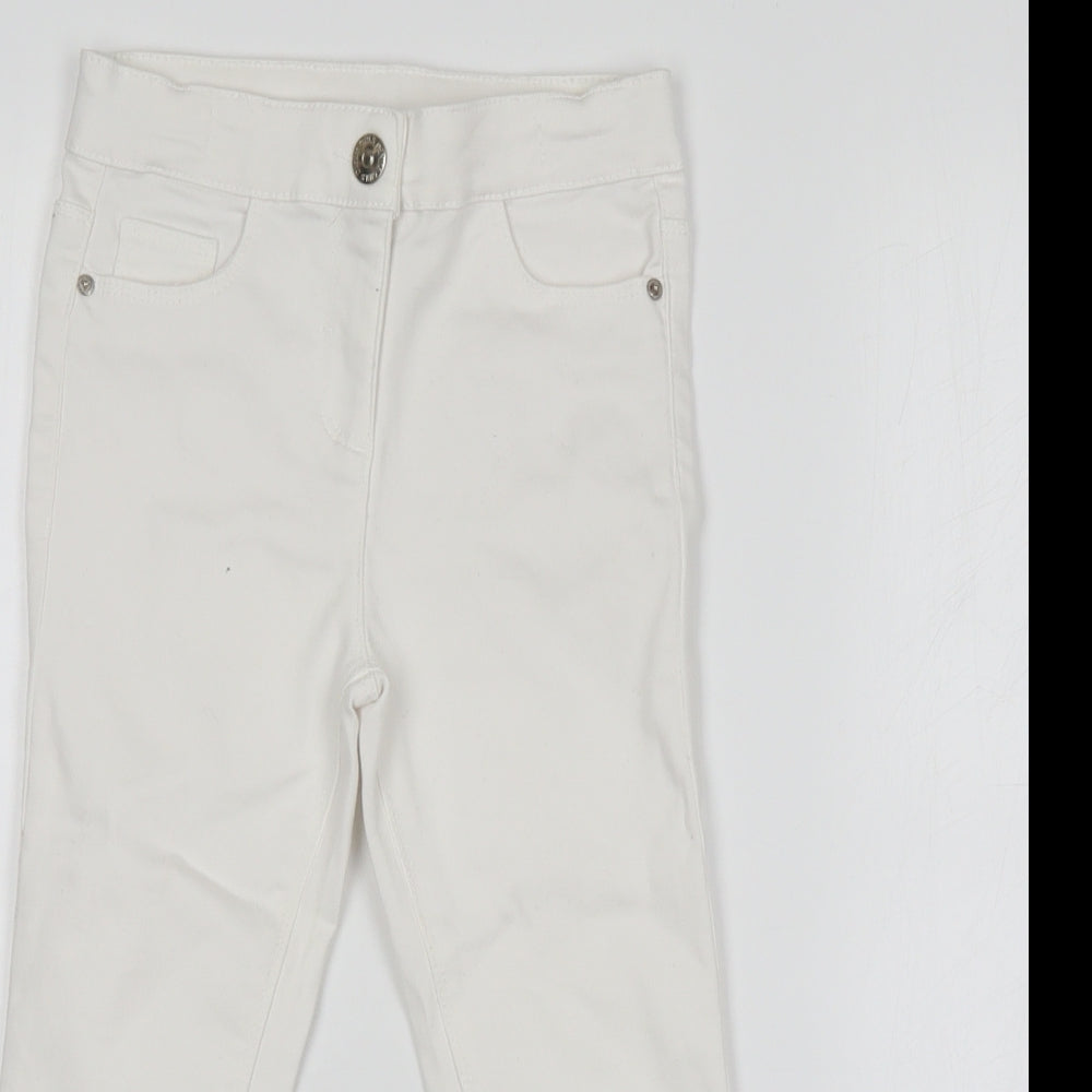Matalan Girls White  Cotton Skinny Jeans Size 5 Years  Regular