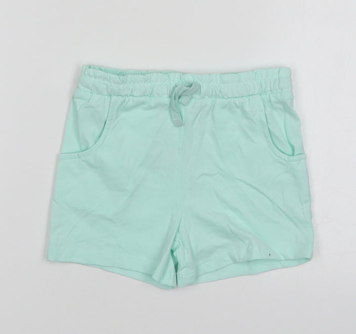 Nutmeg Girls Green  Cotton Sweat Shorts Size 4-5 Years  Regular
