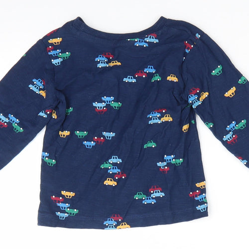 Matalan Boys Blue  Cotton Jersey Casual Size 12-18 Months Round Neck Pullover - Cars Red Blue Green Yello