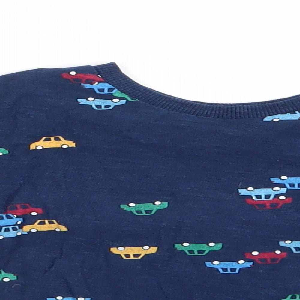 Matalan Boys Blue  Cotton Jersey Casual Size 12-18 Months Round Neck Pullover - Cars Red Blue Green Yello