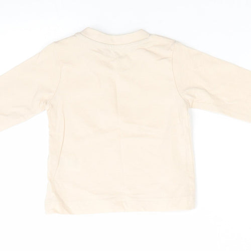 Matalan Boys Beige  Cotton Jersey Casual Size 0-3 Months Round Neck Button - Pale beige