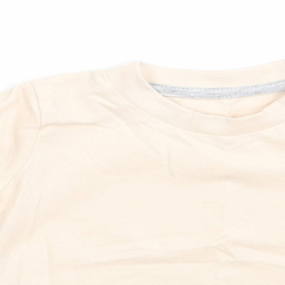 Matalan Boys Beige  Cotton Jersey Casual Size 0-3 Months Round Neck Button - Pale beige