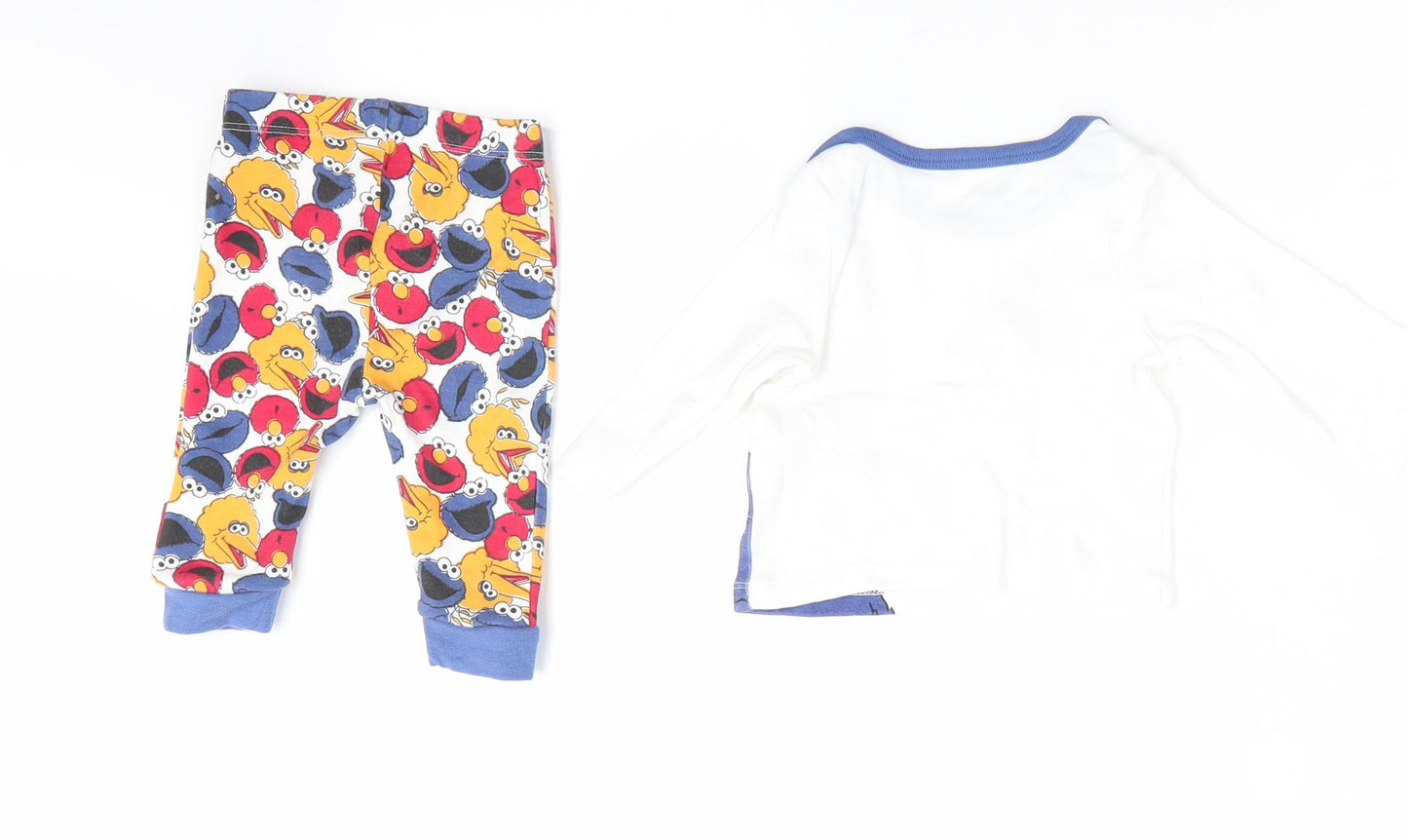 Sesame Street Boys Multicoloured Animal Print Cotton  Pyjama Set Size 0-3 Months  Pullover - Smile and eat all the cookies