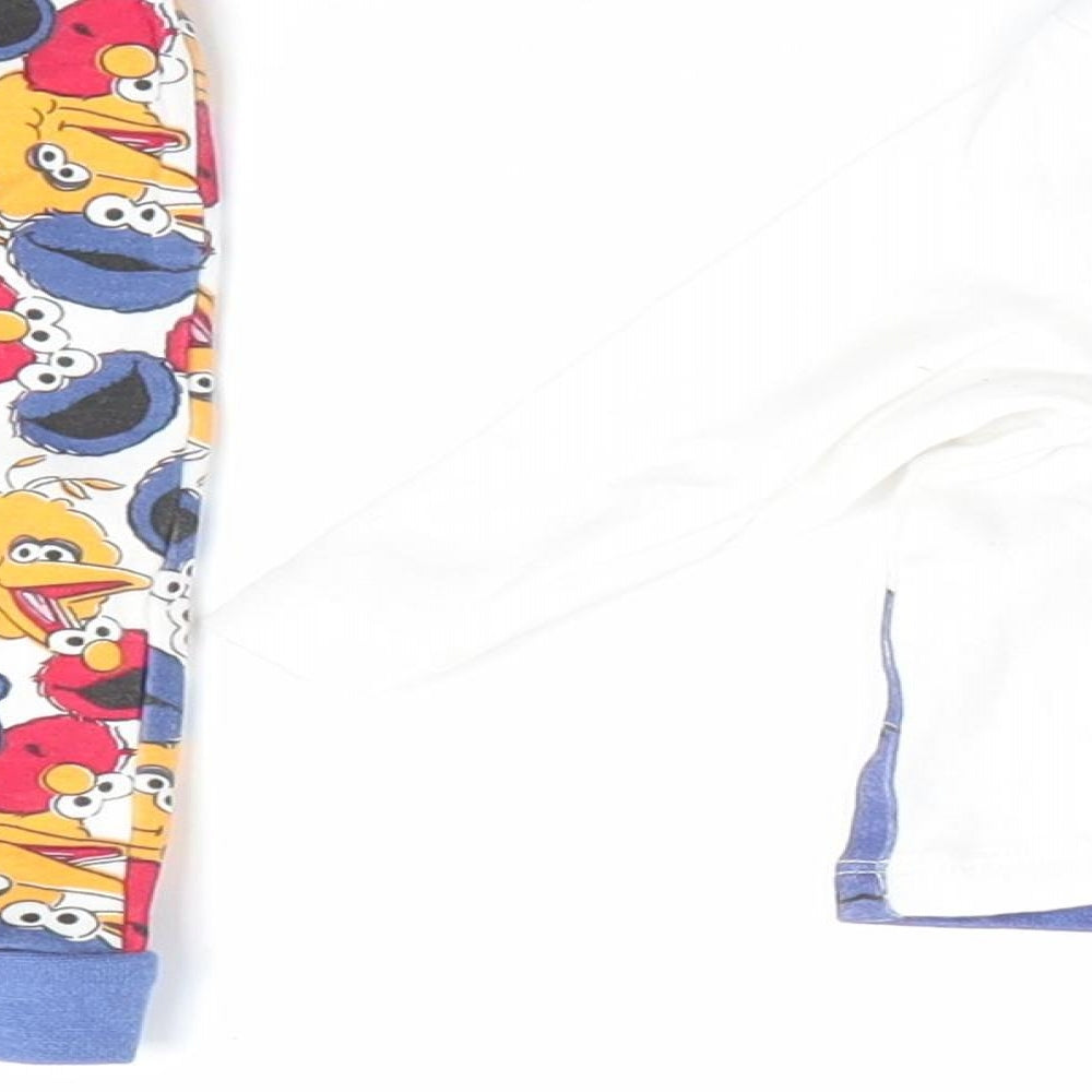 Sesame Street Boys Multicoloured Animal Print Cotton  Pyjama Set Size 0-3 Months  Pullover - Smile and eat all the cookies