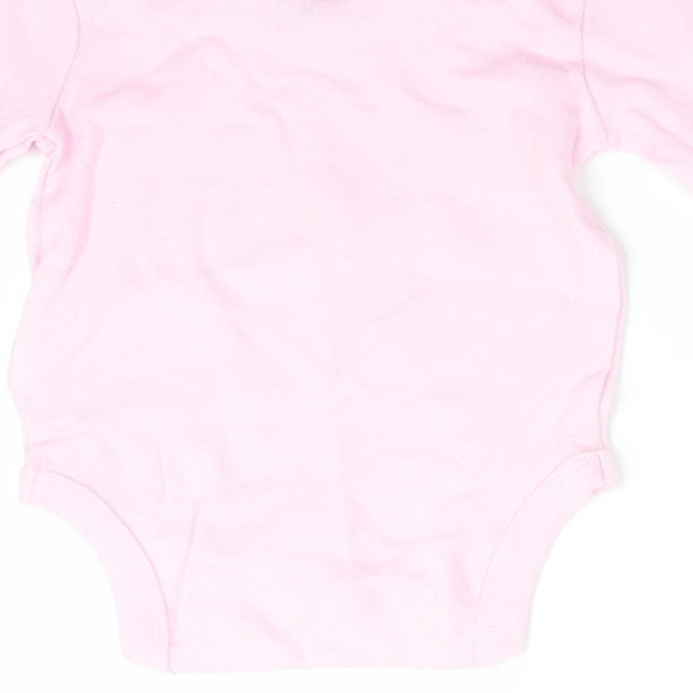 Neutral Girls Pink Animal Print Cotton Romper One-Piece Size 3-6 Months  Snap - Polar Bear Free Hugs Pale pink