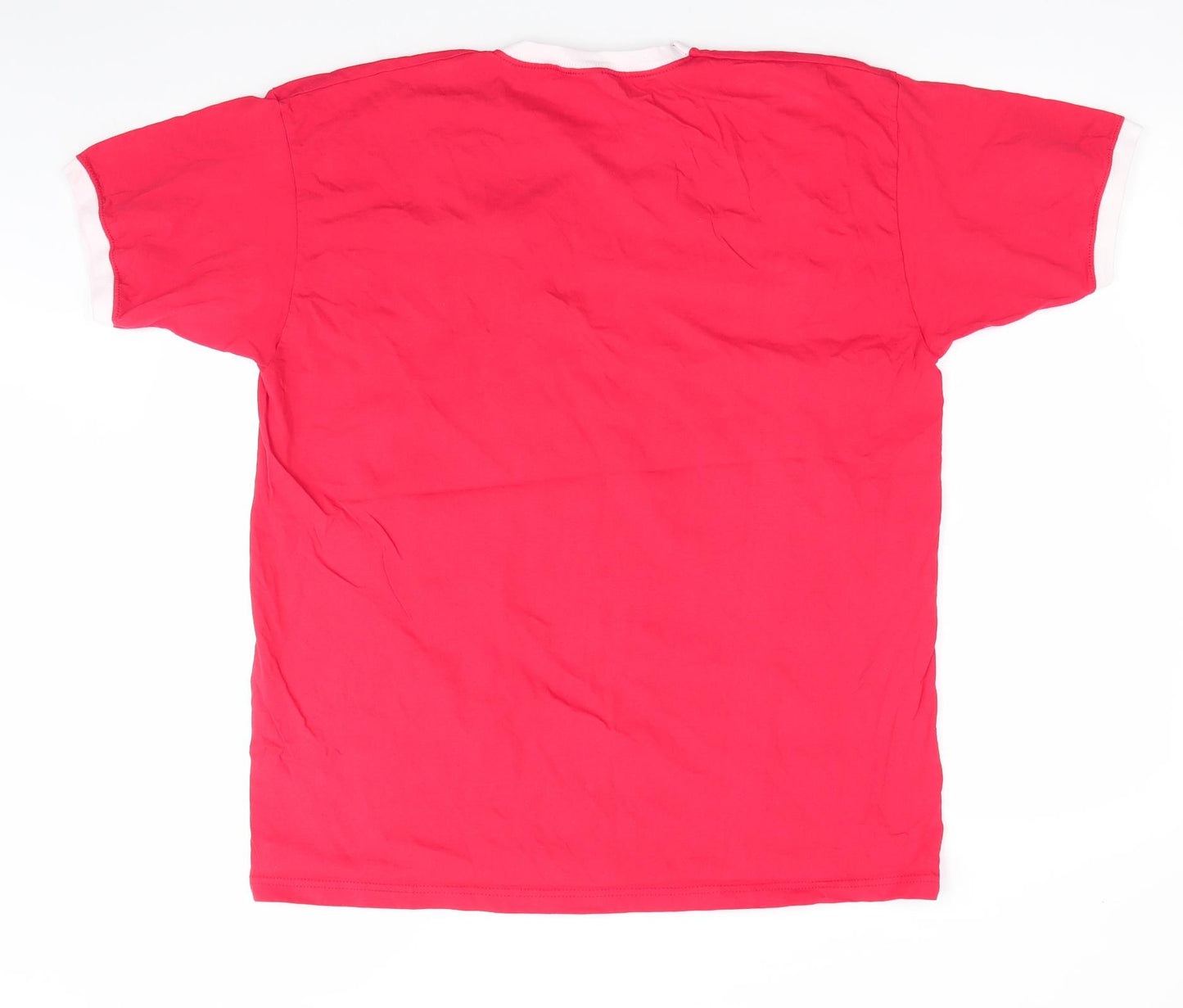 Fruit of the Loom Mens Red  Cotton  T-Shirt Size XL Round Neck  - Wrexham Lager