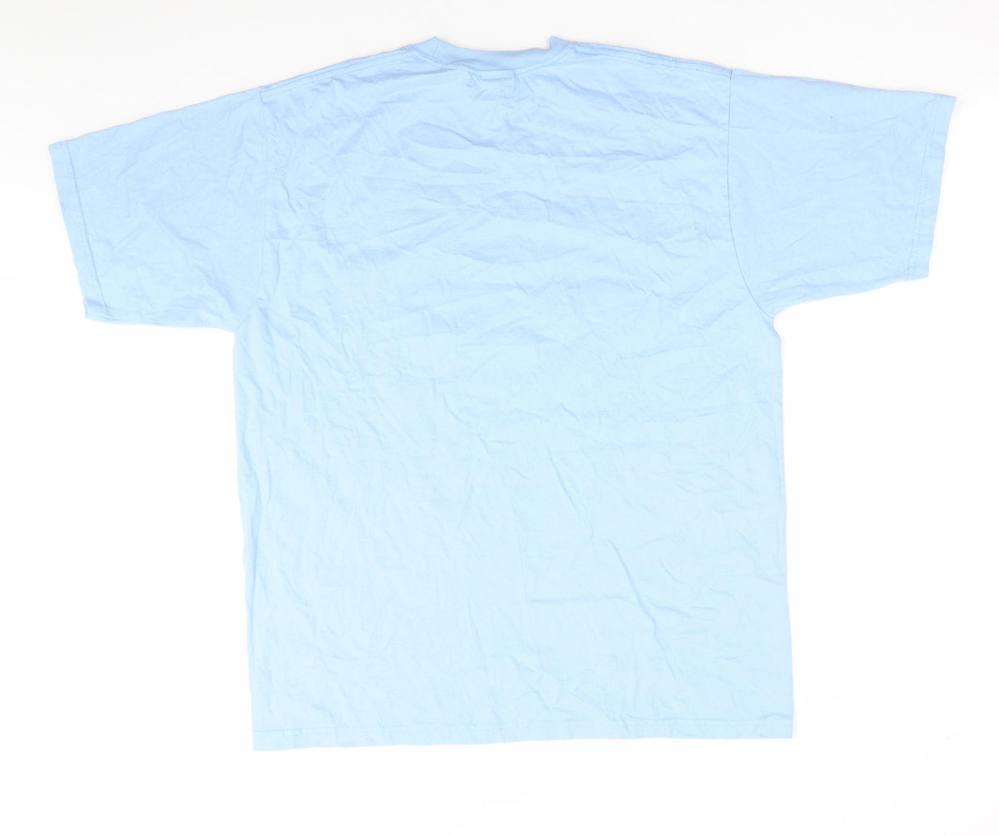 Russell Mens Beige  Cotton  T-Shirt Size M Round Neck  - Wrexham Lager Pale Blue