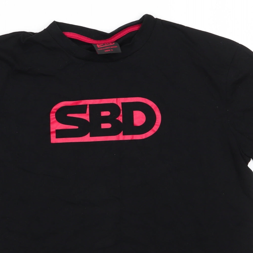 SBD Mens Black  Cotton  T-Shirt Size S Round Neck  - SBD
