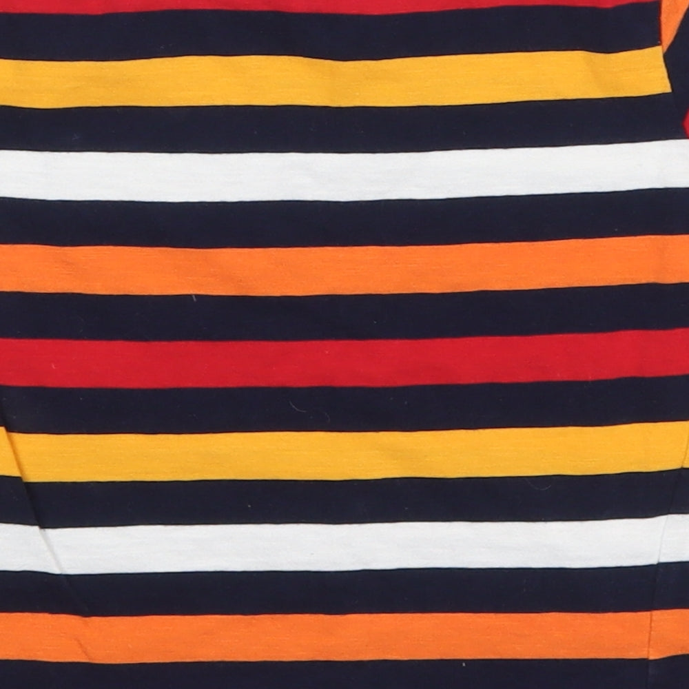 Blue Zoo Boys Multicoloured Striped Cotton Basic T-Shirt Size 3-4 Years Round Neck Pullover - Truck