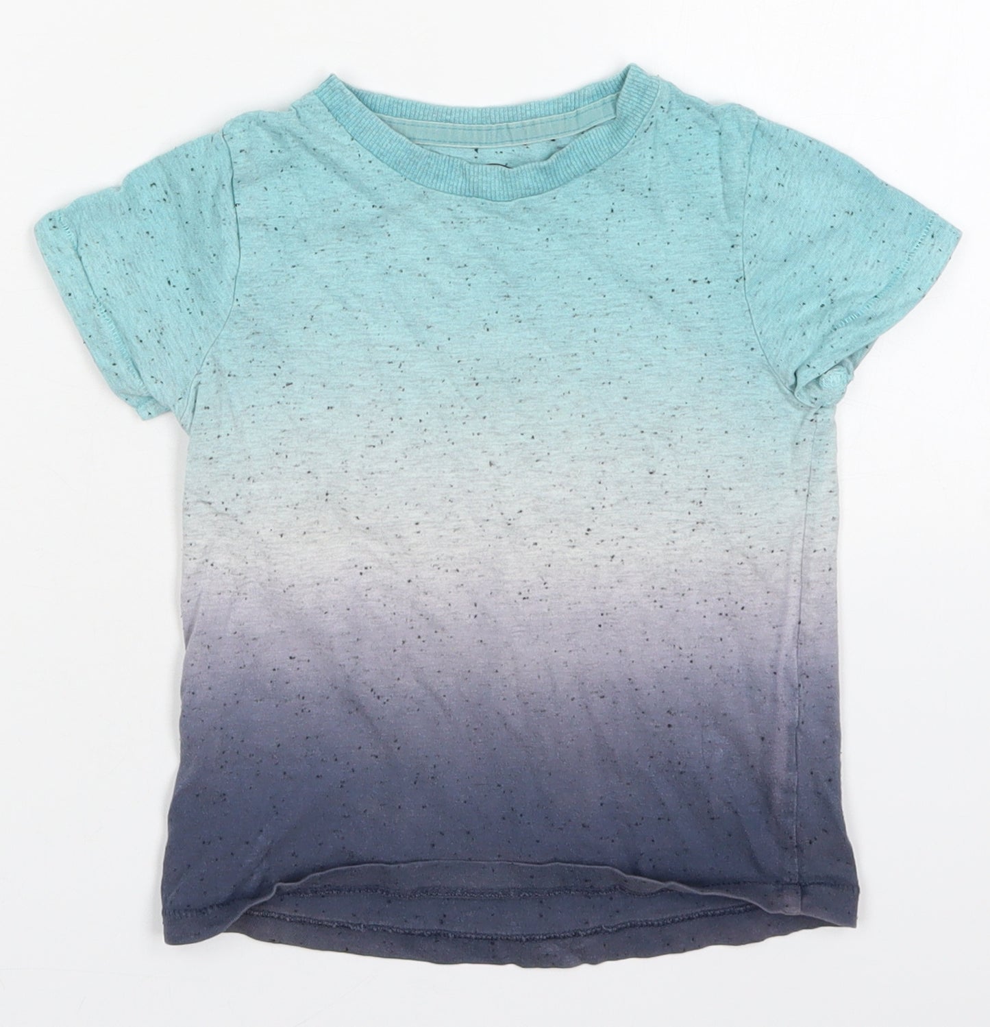 F&F Boys Blue  Cotton Basic T-Shirt Size 2-3 Years Crew Neck Pullover - Blue Ombre