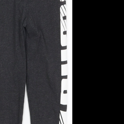 PUMA Girls Grey  Cotton Carrot Trousers Size 7-8 Years  Regular
