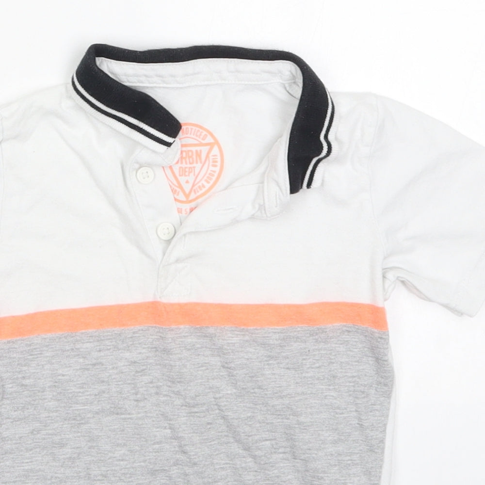 Matalan Boys Multicoloured Striped Cotton Basic Polo Size 5 Years Collared Pullover