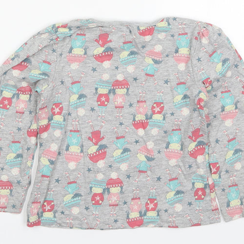 George Girls Grey  Cotton Basic T-Shirt Size 4-5 Years Round Neck Pullover - Girl Winter Fashion Friends