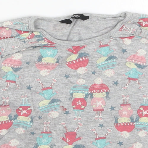 George Girls Grey  Cotton Basic T-Shirt Size 4-5 Years Round Neck Pullover - Girl Winter Fashion Friends