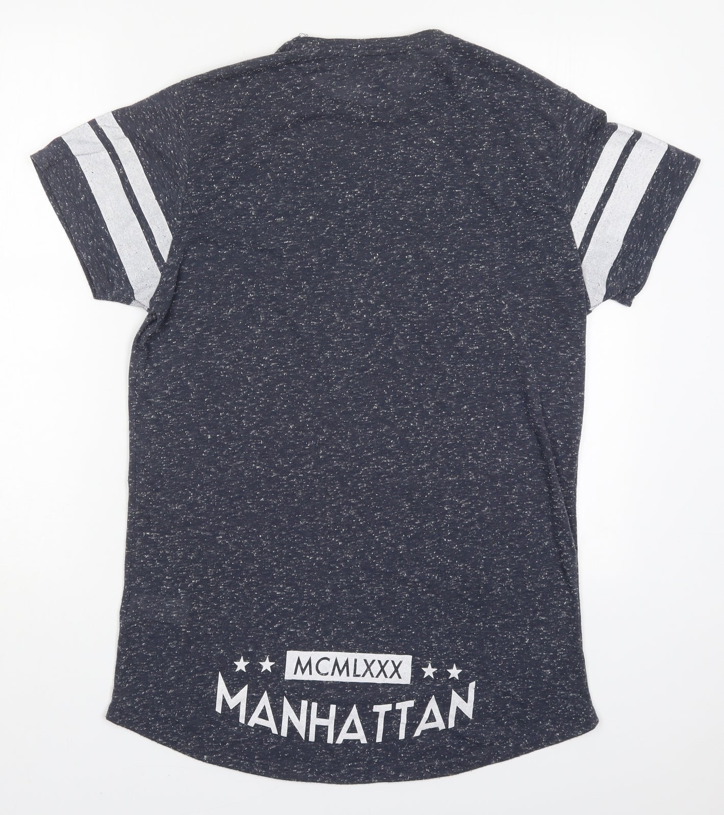Cedar Wood State Mens Blue  Polyester  T-Shirt Size M Crew Neck  - Manhattan