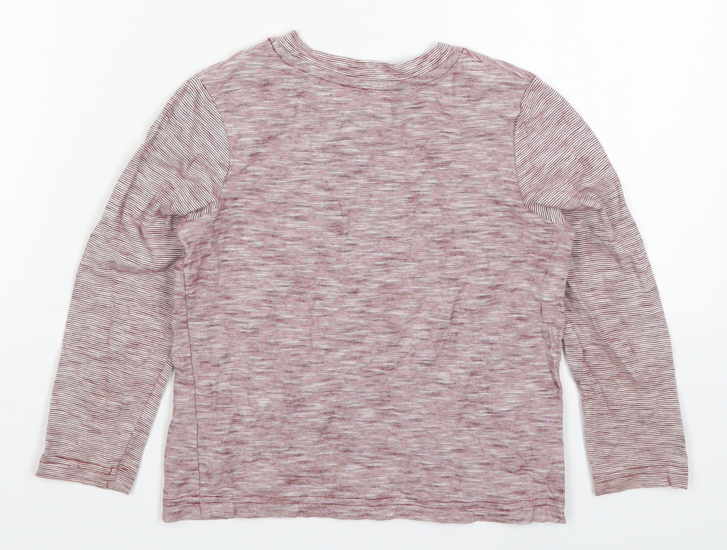 George Boys Red Striped Cotton Basic T-Shirt Size 3-4 Years Crew Neck Pullover