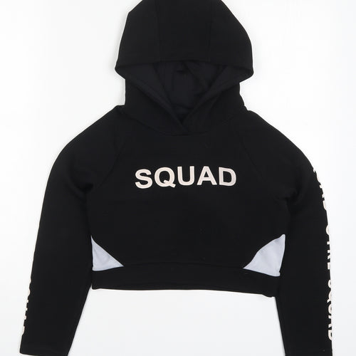 Young Dimension Girls Black  Polyester Pullover Hoodie Size 9-10 Years  Pullover - Girl Squad
