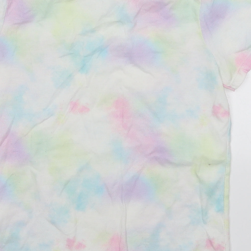F&F Girls Multicoloured  Polyester Basic T-Shirt Size 8-9 Years Crew Neck Pullover - California Venice Beach Abstract