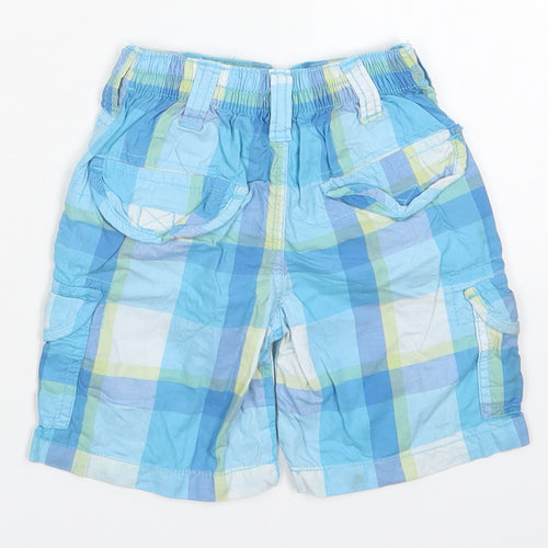 Early Days Boys Blue Check Cotton Cropped Trousers Size 12-18 Months  Button