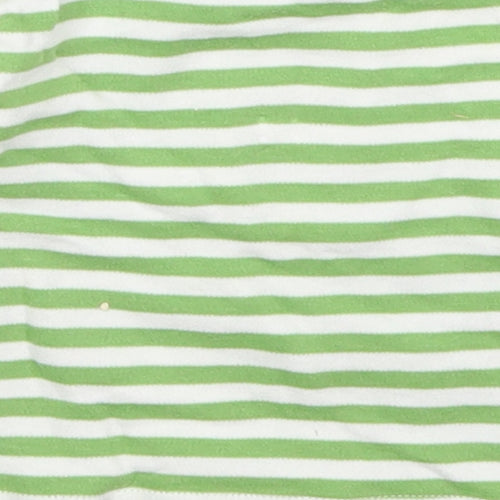 Babaluno Boys Green Striped Cotton Basic T-Shirt Size 6-9 Months Round Neck Pullover - When I Grow Up I Want to Be a Racing Driver