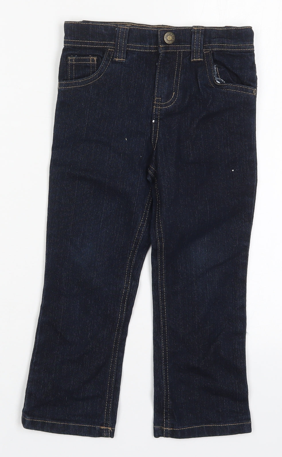 Denim Co Girls Blue  Cotton Straight Jeans Size 3-4 Years  Regular Button